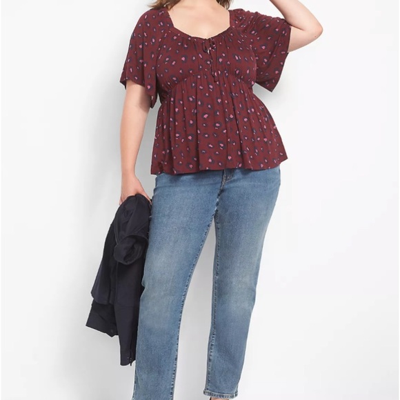 Lane Bryant Swing Short Flutter Sleeve Sweetheart top NWOT - Picture 3 of 8
